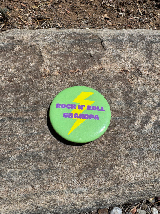 Rock n Roll Grandpa Button